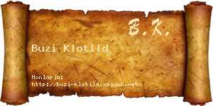Buzi Klotild névjegykártya